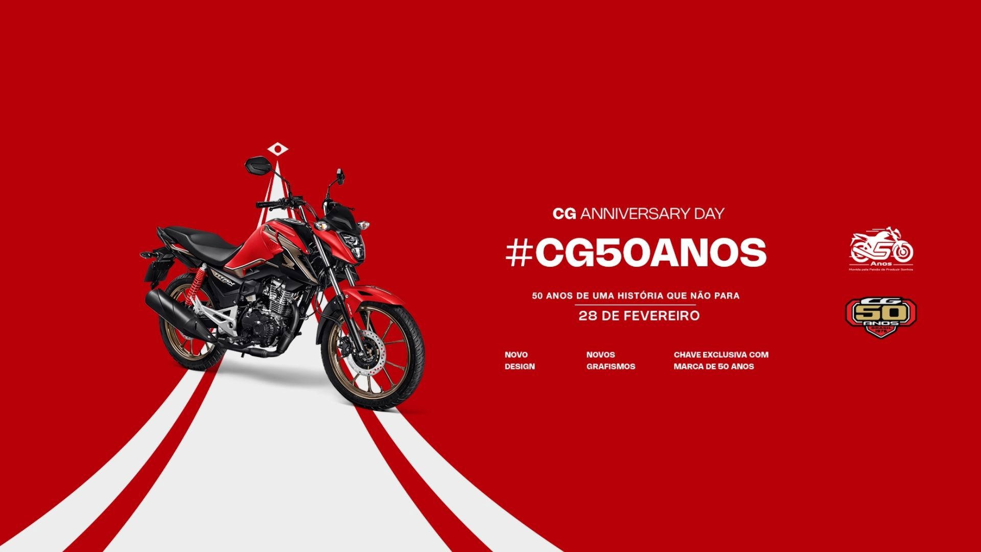 banner honda lançamento cg titan 50 anos